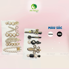 Set 5 Món Kẹp Tóc Màu Đen / Trắng