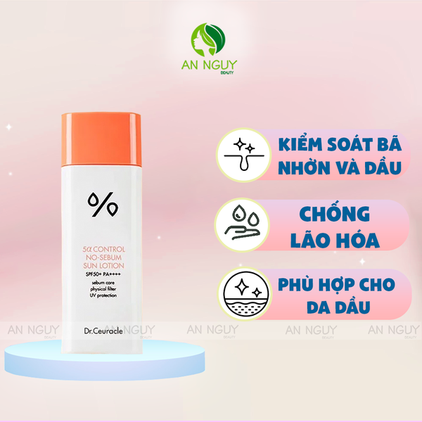 [Date 23/12/2024] Kem Chống Nắng Dr.Ceuracle 5Alpha Control No-Sebum SPF 50+ PA++++ Kiểm Soát Dầu Nhờn Cho Da Dầu 50ml