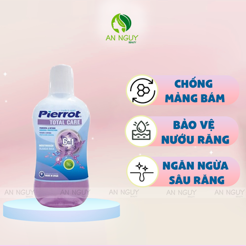 Nước Xúc Miệng Chăm Sóc Răng 6in1 Pierrot Total Care 500ml