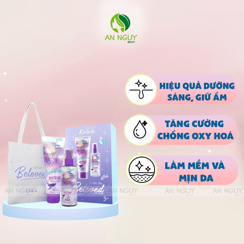 Bộ Quà Tặng Malissa Kiss For Beloved Wanderlust 3 Món Body Lotion 226g + Body Mist 88ml + Tote Bag