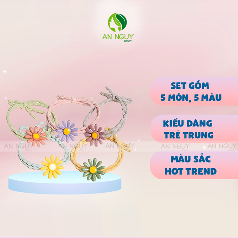 Set 5 Chun Cột Tóc Hoa Cúc Xinh Xắn