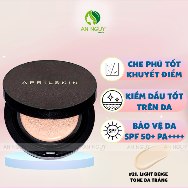 Phấn Nước Aprilskin Black Magic Snow Galaxy Edition Cushion SPF 50+/PA+++ Mịn Lì 15gr