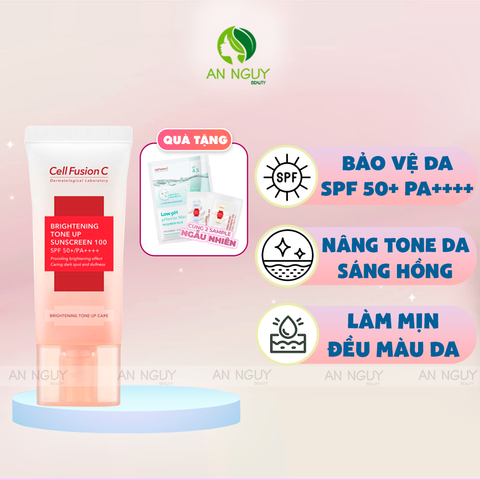 Kem Chống Nắng Cell Fusion C Brightening Tone Up Sunscreen 100 SPF50+ PA ++++ Nâng Tông Da 35ml