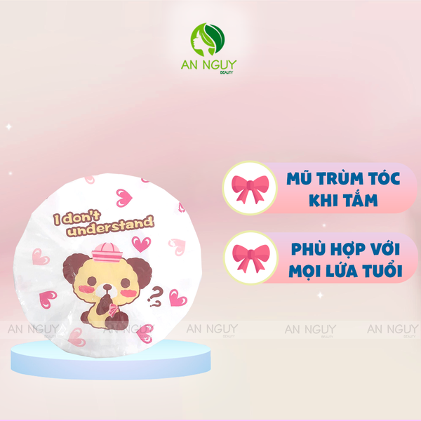 Mũ Trùm Tóc Khi Tắm Hình Hoạt Hình Dễ Thương Nhiều Màu