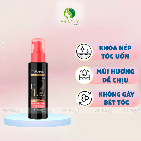 Kem Mousse TREsemme Wavy Curl Lock Mousse Cream Tạo Kiểu Tóc, Giúp Khoá Nếp Tóc 100ml