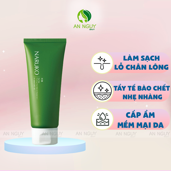 Sữa Rửa Mặt Tea Tree Naruko Clay Mask-Cleanser 2in1 Sạch Sâu Lỗ Chân Lông 120gr