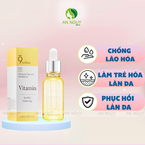 Tinh Chất 9Wishes Mega Vitamin Ampoule Serum Tái Tạo Da 25ml