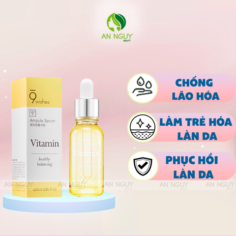 Tinh Chất 9Wishes Mega Vitamin Ampoule Serum Tái Tạo Da 25ml