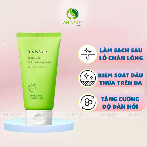 Sữa Rửa Mặt Innisfree Apple Seed Soft Cleansing Foam Sạch Sâu 150ml