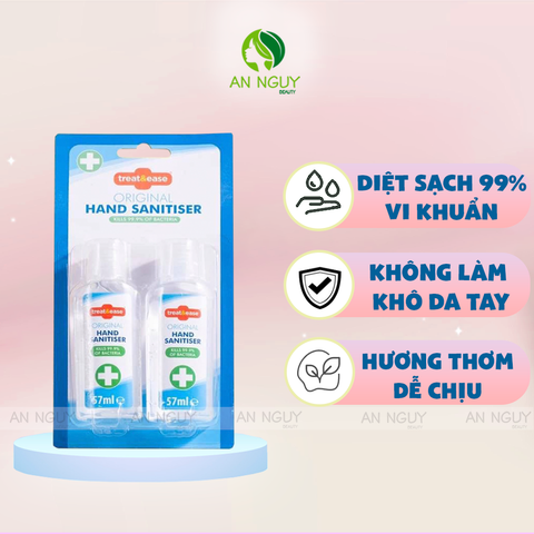 Set 2 Gel Rửa Tay Khô Treat & Ease Original Fragrance Hand Sanitizers 57ml x 2