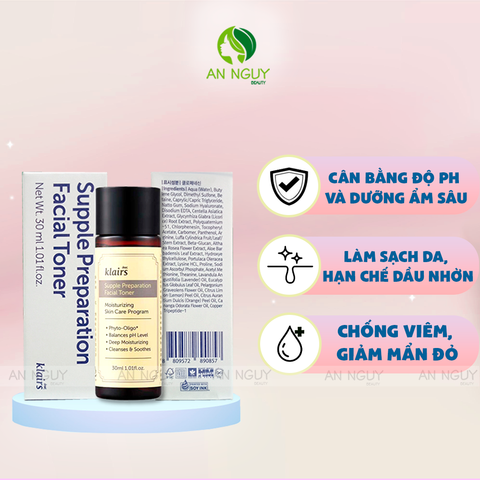 Nước Hoa Hồng Có Mùi Klairs Supple Preparation Facial Toner Phục Hồi, Cấp Ẩm Cho Da