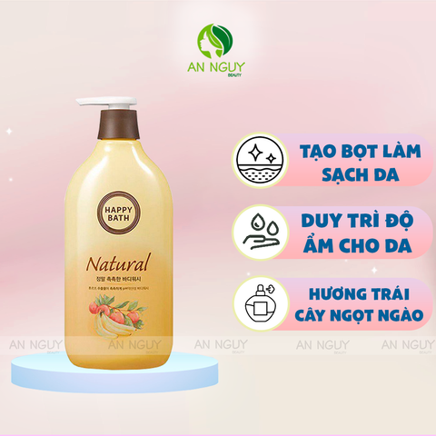 Sữa Tắm Happy Bath Natural Body Wash Chiết Xuất Thiên Nhiên, Dưỡng Ẩm Da 900g