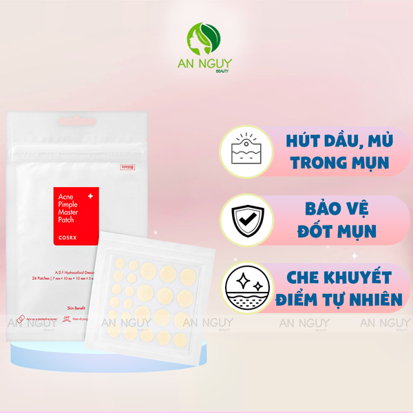 Miếng Dán Mụn Cosrx Acne Pimple Master Patch Se Cồi Mụn, Ngăn Hình Thành Sẹo 3 Size 24 Miếng