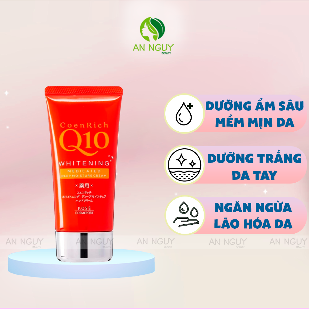 Kem Dưỡng Da Tay Kose CoenRich Q10 Cream Giảm Khô Da Tay, Dưỡng Trắng 80gr