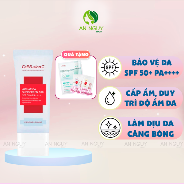 Kem Chống Nắng Cell Fusion C Aquatica Sunscreen 100 SPF 50+ PA++++  Cấp Ẩm Dịu Da 35ml