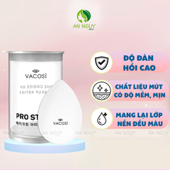 Bông Mút Giọt Nước Vacosi Pro Dùng Tán Kem Nền, Che Khuyết Điểm (Màu Trắng)