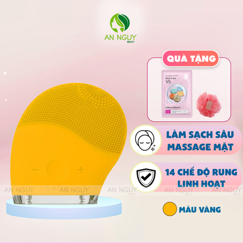 Combo Quà Tặng + Máy Rửa Mặt Và Massage HALIO Facial Cleansing & Massaging Device (Màu Vàng)