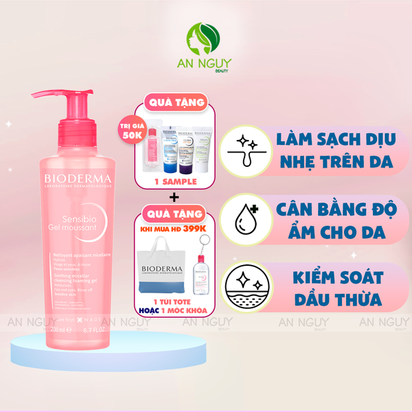 Gel Rửa Mặt Bioderma Sensibio Gel Moussant Tạo Bọt Cho Da Nhạy Cảm