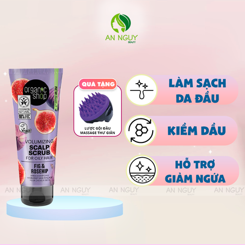 Tẩy Da Chết Da Đầu Organic Shop Quả Sung Và Dâu Tầm Xuân 75ml