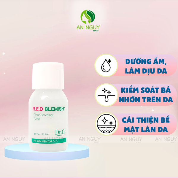 Nước Hoa Hồng Dr.G R.E.D Blemish Clear Soothing Toner Làm Dịu Da Mẩn Đỏ 30ml