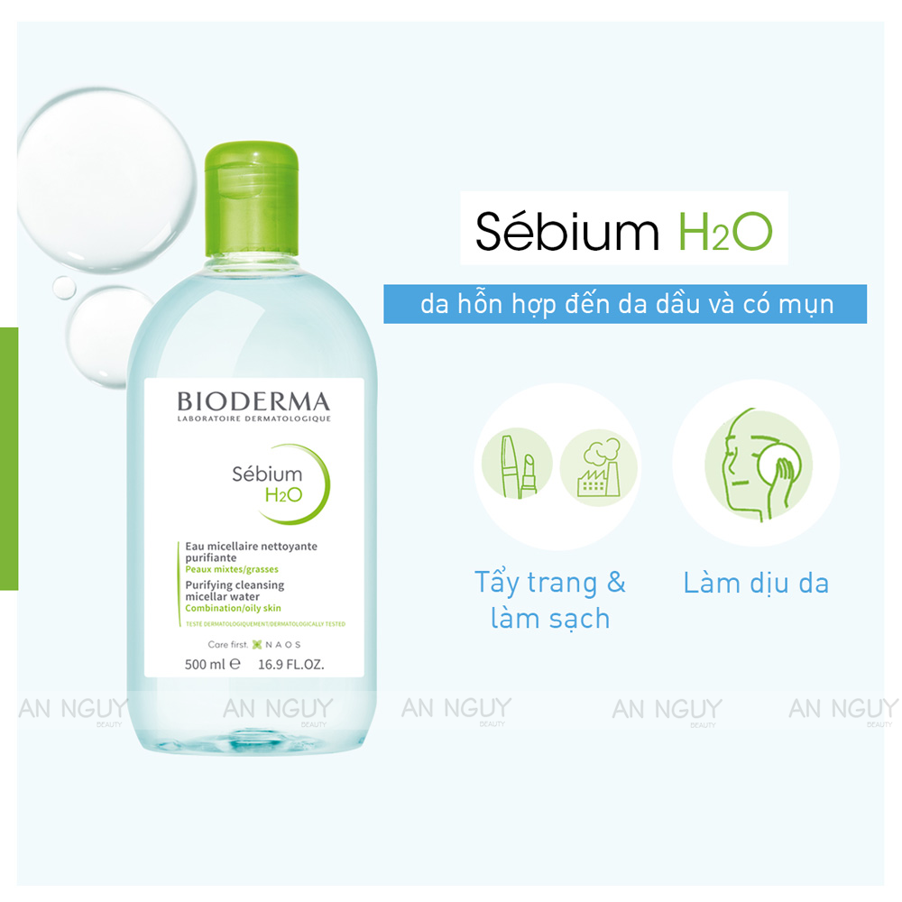 Nước Tẩy Trang Bioderma Sebium H2O Dành Cho Da Dầu