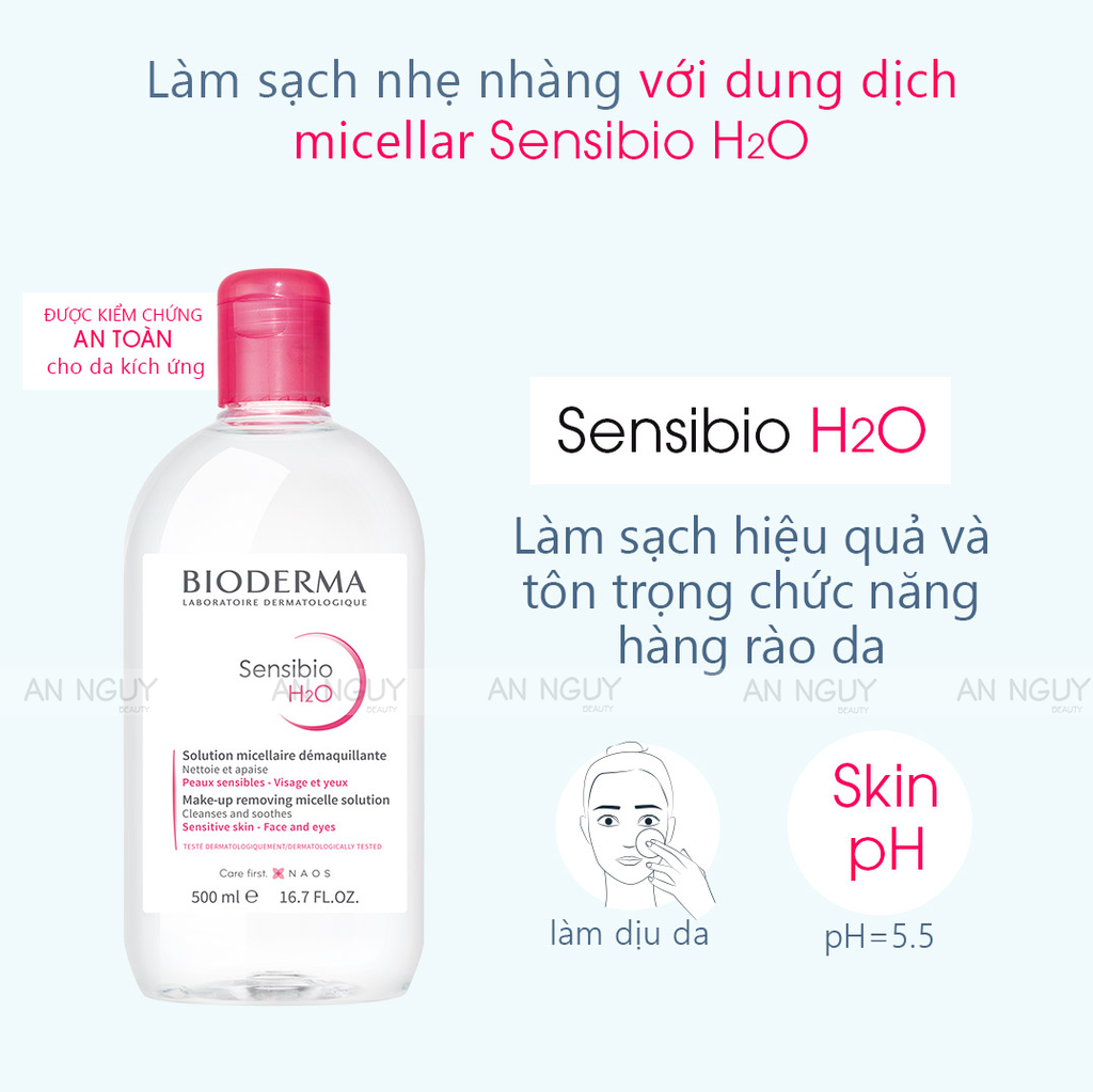 Nước Tẩy Trang Bioderma Sensibio H2O Cho Da Thường, Khô, Nhạy Cảm