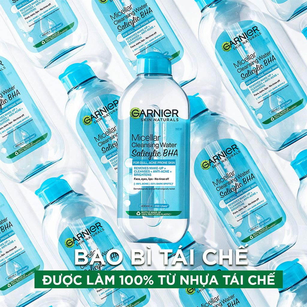 Nước Tẩy Trang Garnier Micellar Salicylic BHA Cleansing Water Dành Cho Da Dầu Và Mụn (Mẫu Mới)