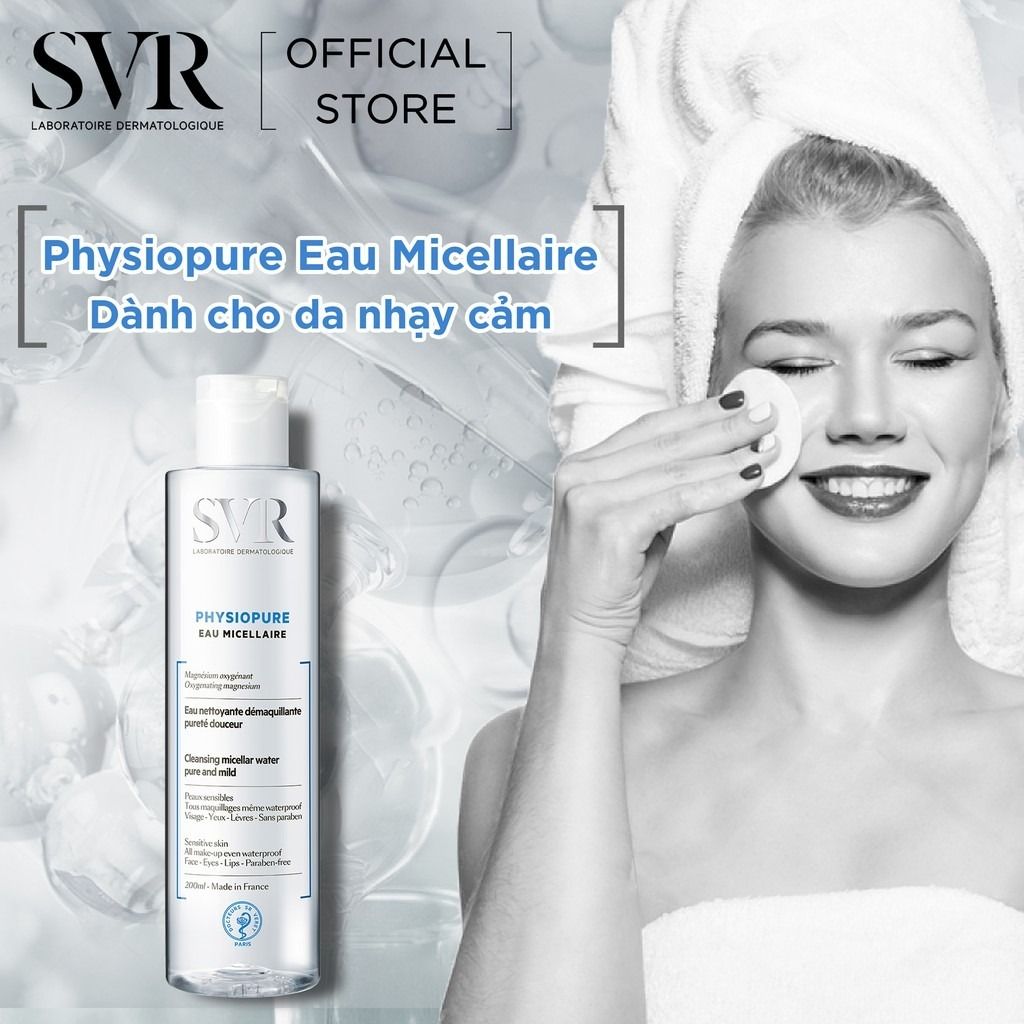 Nước Tẩy Trang SVR Physiopure Eau Micellaire Cleansing Micella Water Dành Cho Da Nhạy Cảm