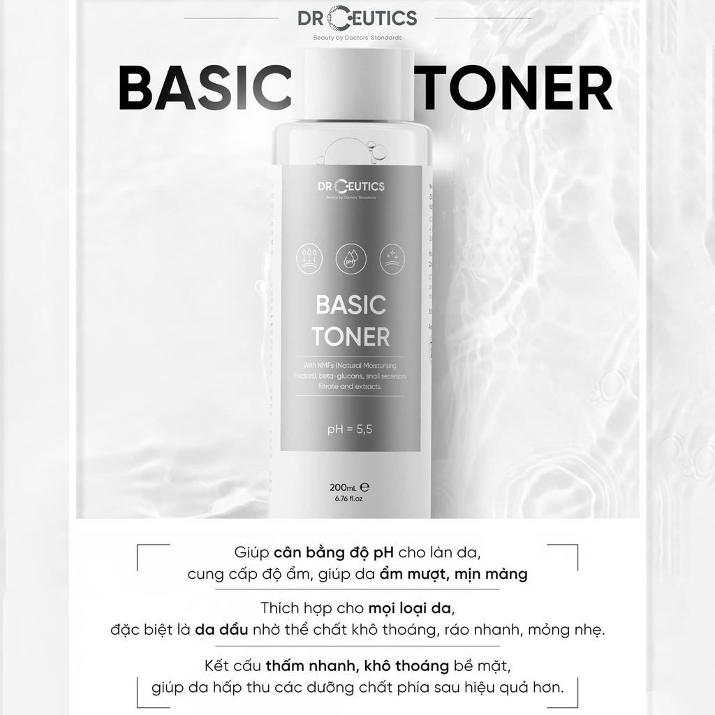 Nước Cân Bằng Da DrCeutics Toner 200ml