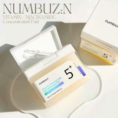 Nước Hoa Hồng Dạng Miếng Toner Pad Numbuzin No.5 Vitamin-Niacinamide Concentrated 70 Miếng