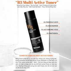 Nước Hoa Hồng PrettySkin B3 Multi Active Toner Dưỡng Da Trắng Sáng 205ml