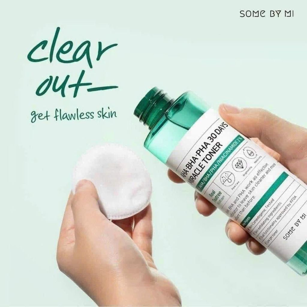 Nước Hoa Hồng Some By Mi AHA-BHA-PHA Miracle Toner 30 Days Cho Da Mụn