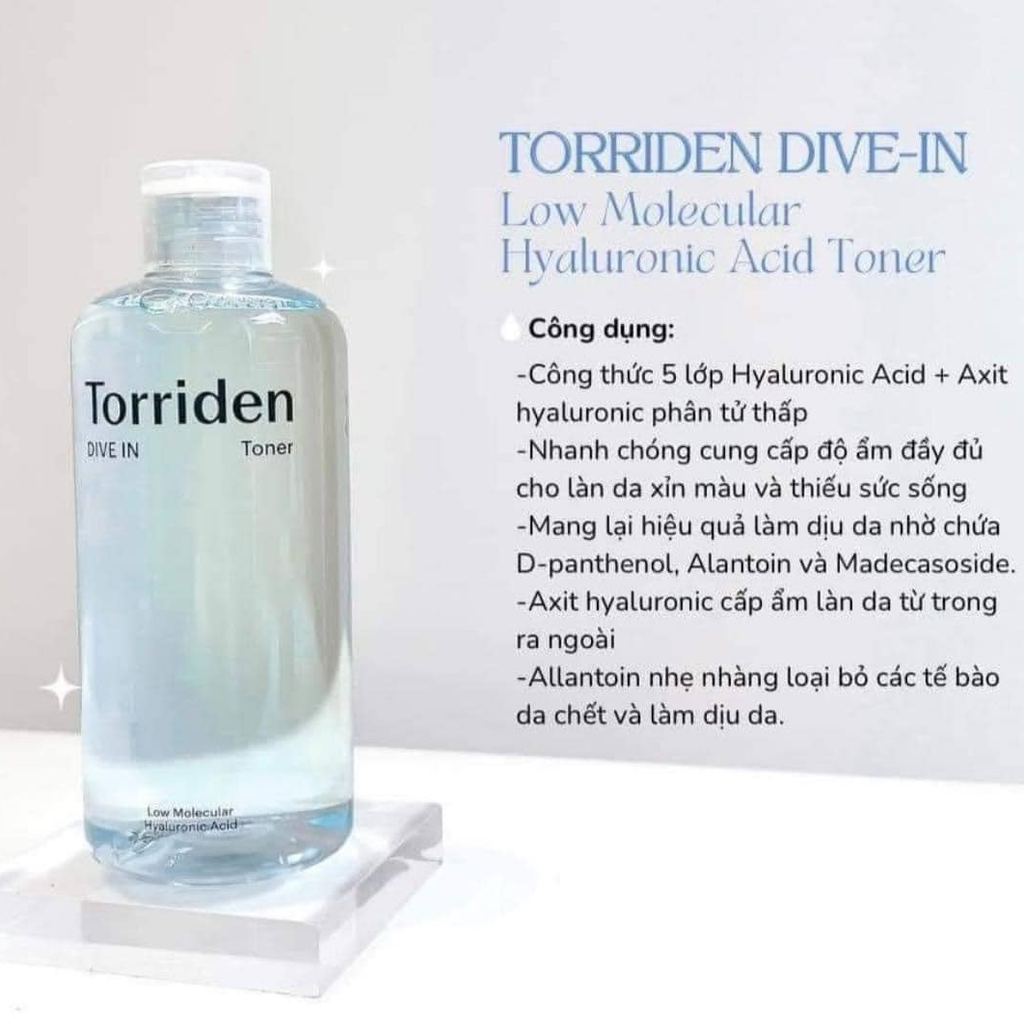 Nước Hoa Hồng Torriden Dive In Toner Low Molecular Hyaluronic Acid Cấp Nước Chuyên Sâu 300ml