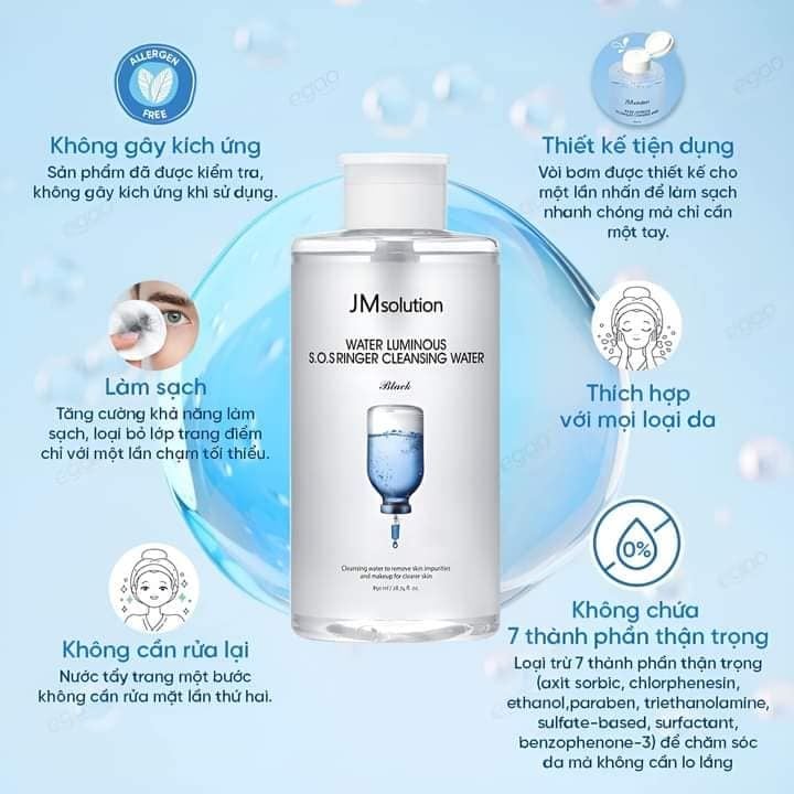 Nước Tẩy Trang JMsolution Cleansing Water 500ml