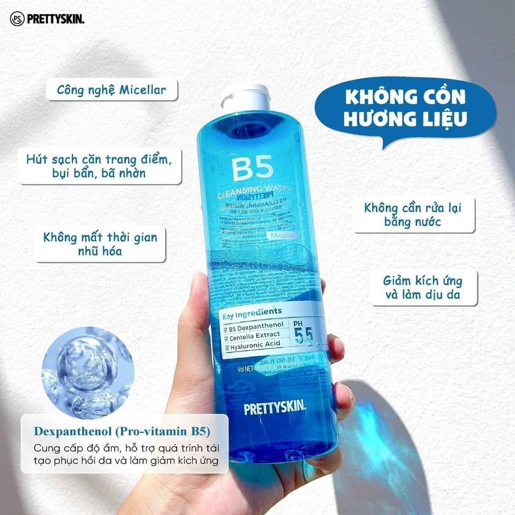 Nước Tẩy Trang PrettySkin B5 Cleansing Water Cho Da Nhạy Cảm 500ml