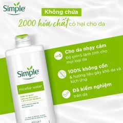 Nước Tẩy Trang Simple Micellar Cleansing Water Làm Sạch Da Dịu Nhẹ