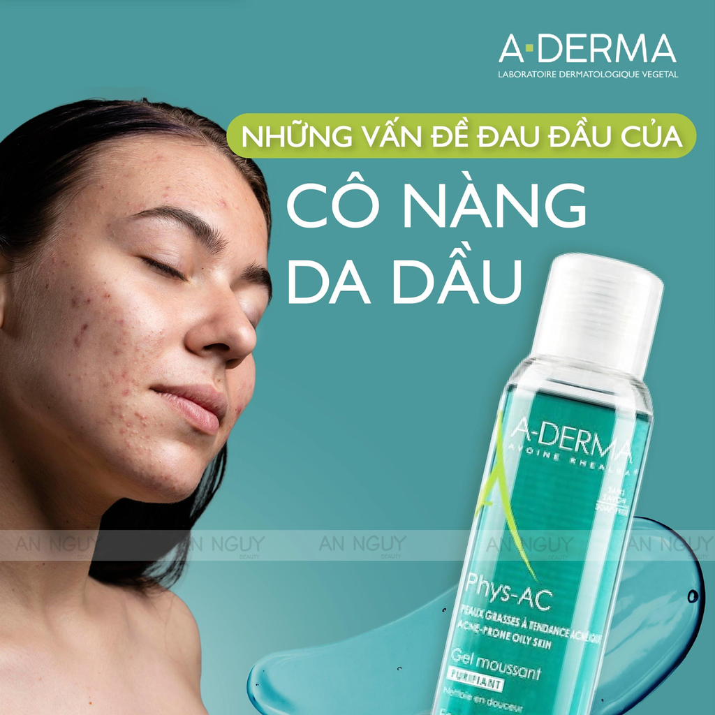 Gel Rửa Mặt A-Derma Purifying Foaming Gel Dành Cho Da Dầu, Mụn, Nhạy Cảm 100ml