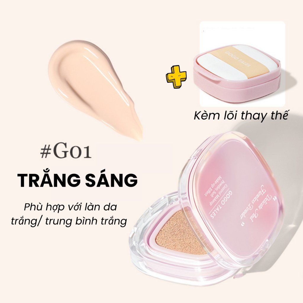 Phấn Nước GOGO TALES Small Square Box Lightweight Air Cushion (Kèm Lõi) 13g x 2