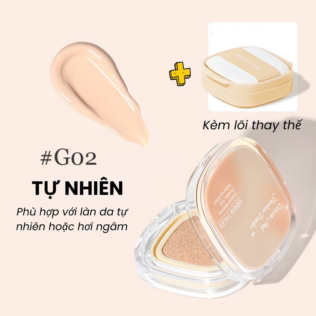 Phấn Nước GOGO TALES Small Square Box Lightweight Air Cushion (Kèm Lõi) 13g x 2