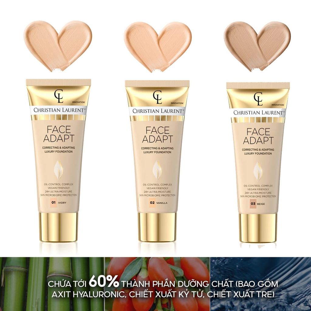 Kem Nền Christian Laurent Face Adapt Correcting & Adapting Luxury Foundation 30ml