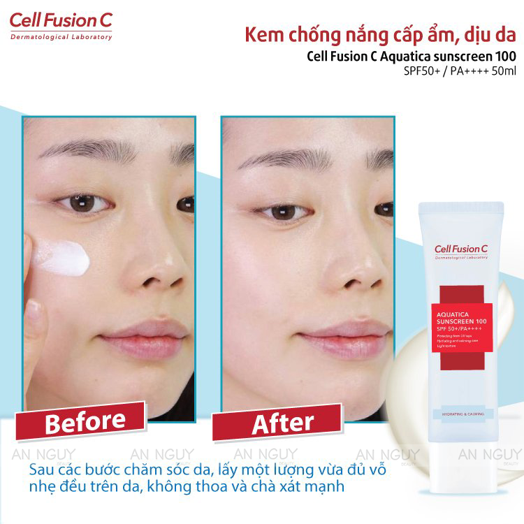 Kem Chống Nắng Cell Fusion C Aquatica Sunscreen 100 SPF 50+ PA++++  Cấp Ẩm Dịu Da 35ml