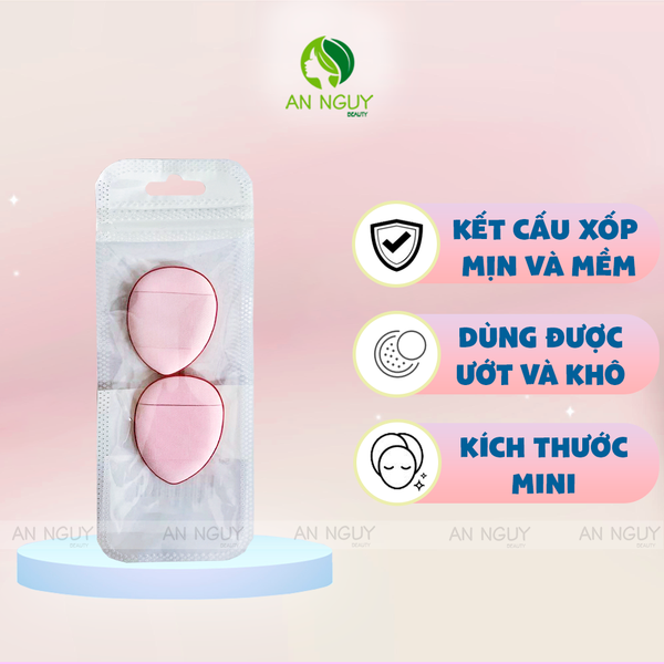 Set 2 Mút Tán Kem Nền/ Kem Che Khuyết Điểm Mini