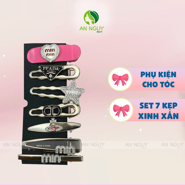 Set 7 Kẹp Tóc Hợp Kim Xinh Xắn