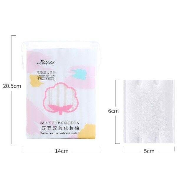 Bông Tẩy Trang Lameila Makeup Cotton 3 Lớp Dày Dặn 222 Miếng