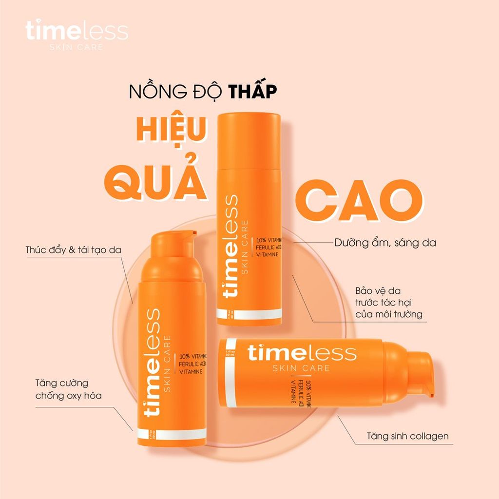 Tinh Chất Sáng Da Timeless 10% Vitamin C + E Ferulic Acid Serum Mờ Vết Thâm 30ml