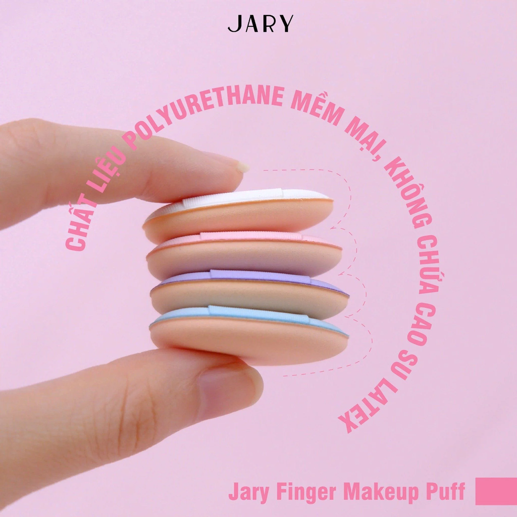 Set 2 Mút Mini Jary Finger Makeup Puff Tán Kem Nền/ Kem Che Khuyết Điểm