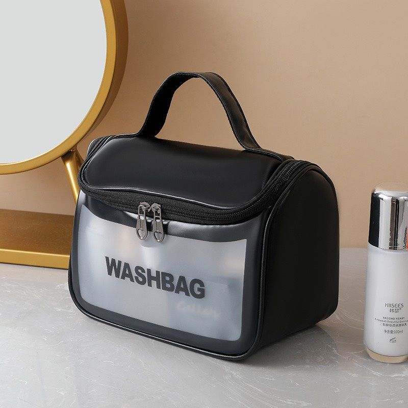 Túi Đựng Mỹ Phẩm WASH BAG Dạng Hộp Có Nắp Khóa Lớn