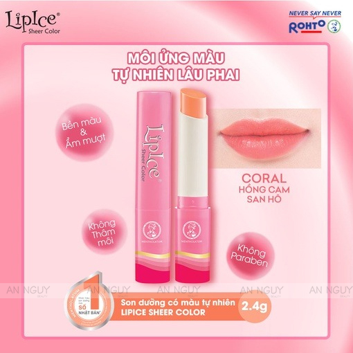 Son Dưỡng LipIce Sheer Color Giúp Môi Mềm Mịn 2.4gr