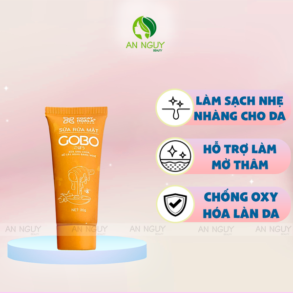 Sữa Rửa Mặt Sữa Ong Chúa Rễ Cây Ngưu Bàng, Nghệ GOBO 20gr