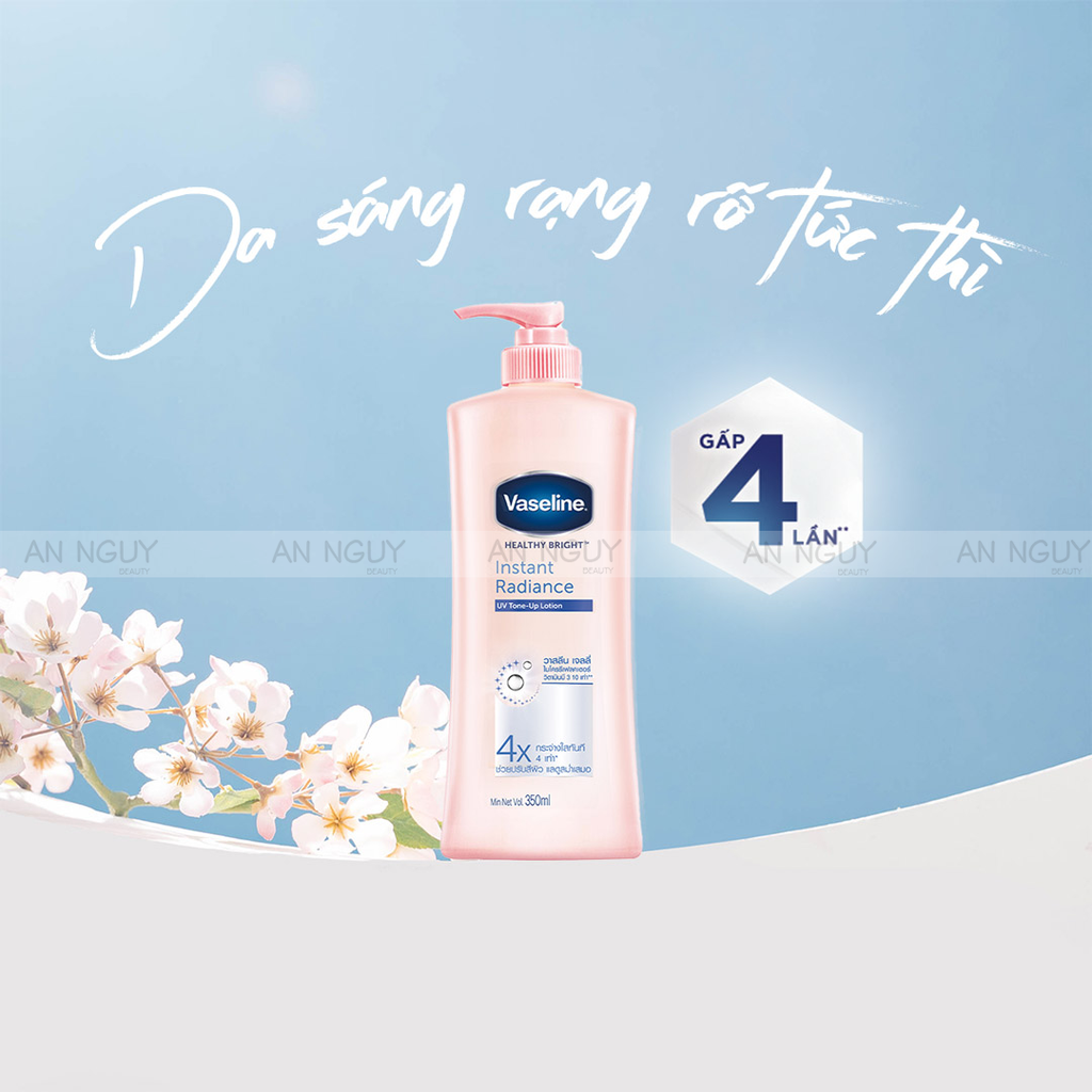 Dưỡng Thể Chống Nắng Vaseline Healthy Bright Insta Radiance UV Tone-Up Lotion Dưỡng Trắng Da 350ml